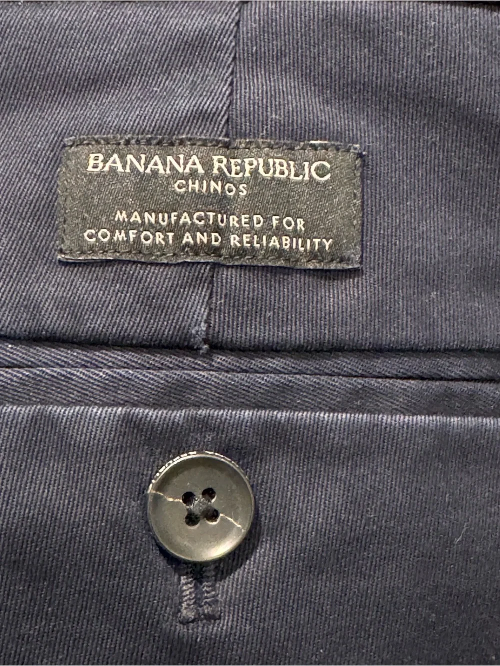 Banana Republic Emerson Chino Pants Mens 32x32 Navy Blue Performance Stretch